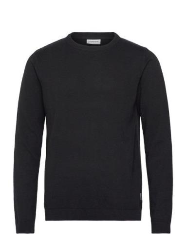 100% Recycle Knit Round Neck Tops Knitwear Round Necks Black Lindbergh