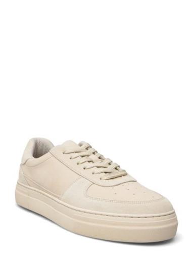 Slhharald Mix Sneaker Låga Sneakers Beige Selected Homme