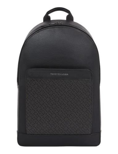 Th Monogram Backpack Ryggsäck Väska Black Tommy Hilfiger