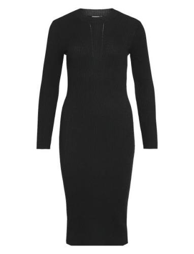 Viknitta Knit L/S Dress/Ka Knälång Klänning Black Vila