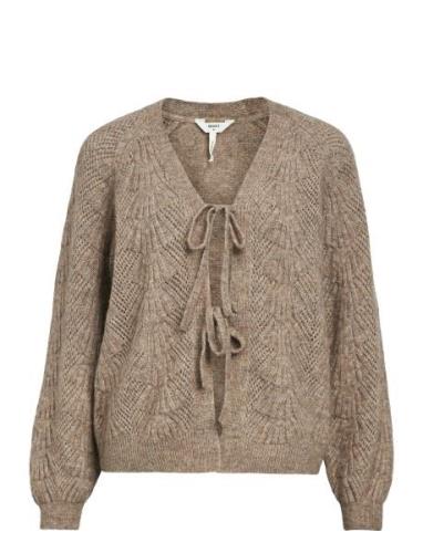 Objflora Re L/S Knit Cardigan Noos Tops Knitwear Cardigans Brown Objec...