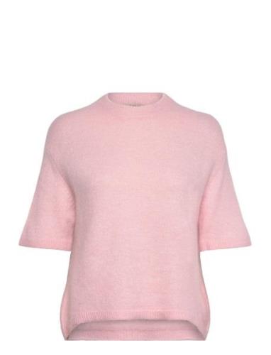 Knitted Top Tops T-shirts & Tops Short-sleeved Pink Gina Tricot