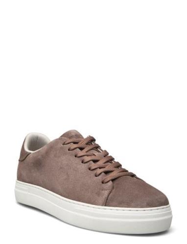 Slhdavid Chunky Suede Sneaker Noos Låga Sneakers Brown Selected Homme