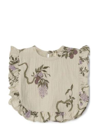 Garbo&Friends Tree Of Life Muslin Frill Bib Beige