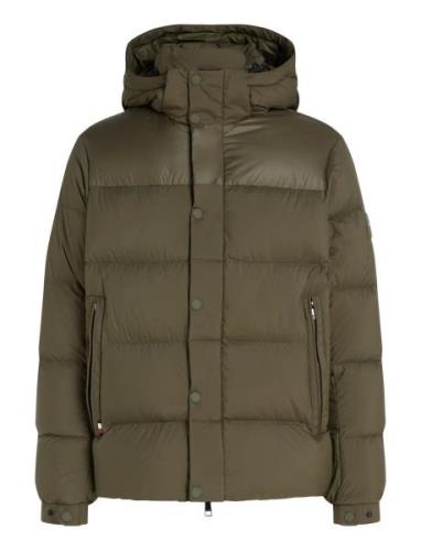 Mix Down Hooded Puffer Jacket Fodrad Jacka Green Tommy Hilfiger