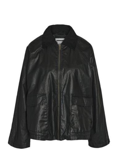 Nmdrake L/S Coated Jacket Läderjacka Skinnjacka Black NOISY MAY