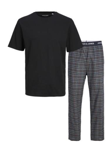 Jacbasic Tee And Woven Pants Giftb Jnr Pyjamas Set Black Jack & J S