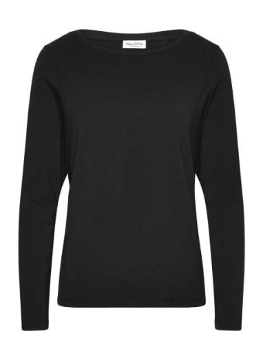 Marc O'Polo T-Shirts Long Sleeve Svart