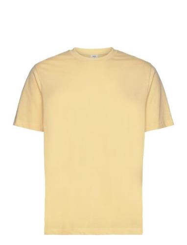 Basic Cotton Stretch T-Shirt Tops T-shirts Short-sleeved Yellow Mango