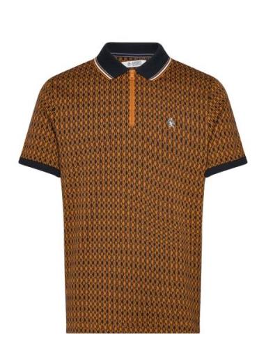 Ao Jqrd Argyle 1/4 Z Tops Polos Short-sleeved Brown Original Penguin