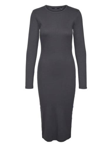 Vmmchloe Ls Calf Dress Ga Jrs Knälång Klänning Grey Vero Moda Maternit...