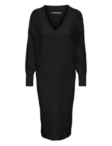 Olmnew Tessa L/S Midi V Dress Knt Knälång Klänning Black Only Maternit...