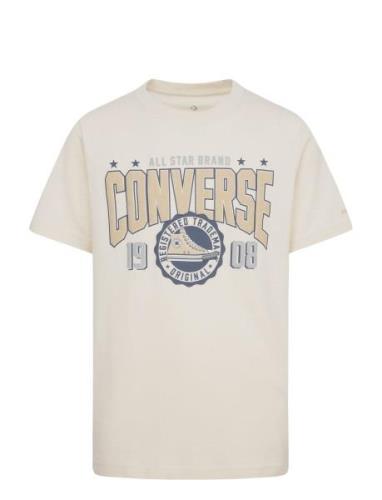 Converse Collegiate Crest Tee Tops T-shirts Short-sleeved White Conver...