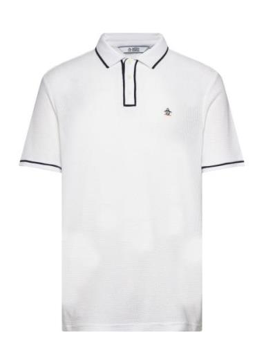 Org Cttn Earl Mesh P Tops Polos Short-sleeved White Original Penguin