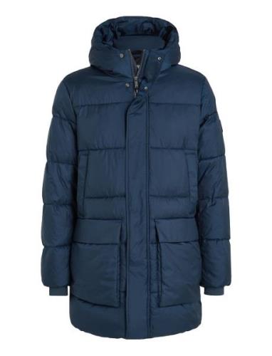 Long Hooded Quilt Puffer Mw Yllerock Rock Navy Calvin Klein