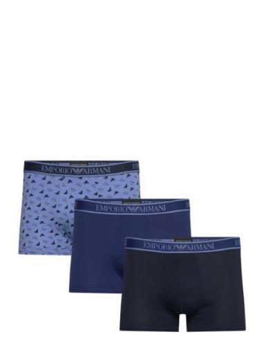 Men's Knit 3-Pack Trunk Boxerkalsonger Blue Emporio Armani