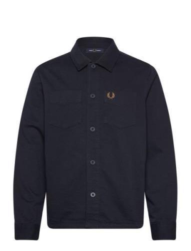 Twill Overshirt Tops Overshirts Navy Fred Perry