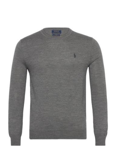 Slim Fit Washable Wool Crewneck Sweater Tops Knitwear Round Necks Grey...