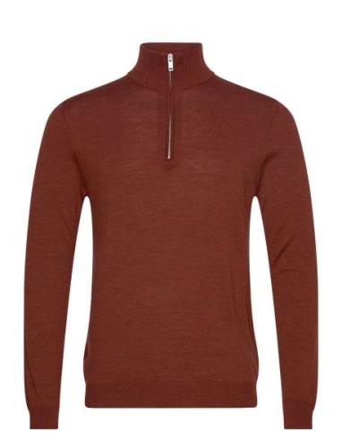 Mamason Sz Tops Knitwear Half Zip Jumpers Brown Matinique