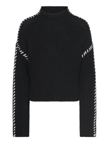 Vmnewcream Ls Funnelneck Pullover Boo Tops Knitwear Jumpers Black Vero...