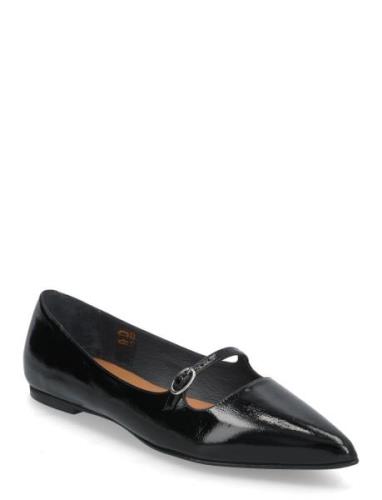 264-Dijon Cuir Brillant Ballerinaskor Ballerinas Black Jonak Paris