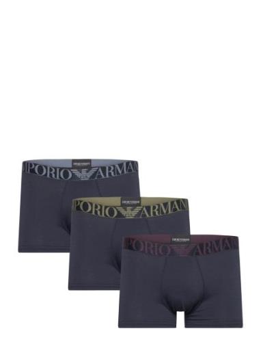 Men's Knit 3-Pack Trunk Boxerkalsonger Navy Emporio Armani