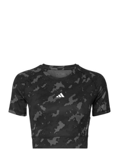 Tf Print Cro T Sport T-shirts & Tops Short-sleeved Black Adidas Perfor...