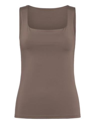 Billie Top Tops T-shirts & Tops Sleeveless Brown Rosemunde