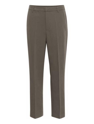 Kasakura Hw Zipper Pants Bottoms Trousers Straight Leg Brown Kaffe