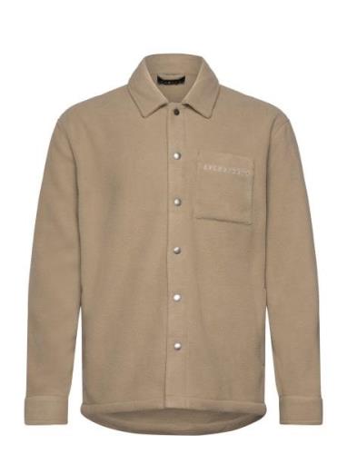 Lyle & Scott Embroidered Fleece Overshirt Brun