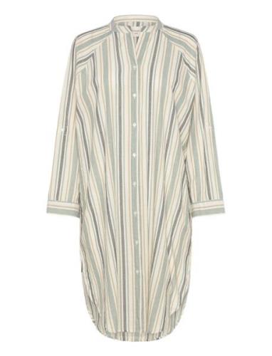 Remain Shirtdress Stripe Knälång Klänning Green Moshi Moshi Mind