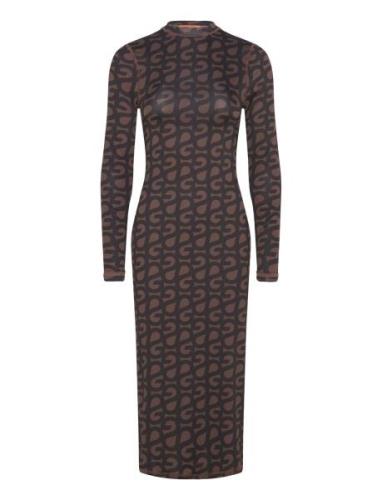 Pullover Long Sleeve Midi Dress, 22 Knälång Klänning Brown STINE GOYA