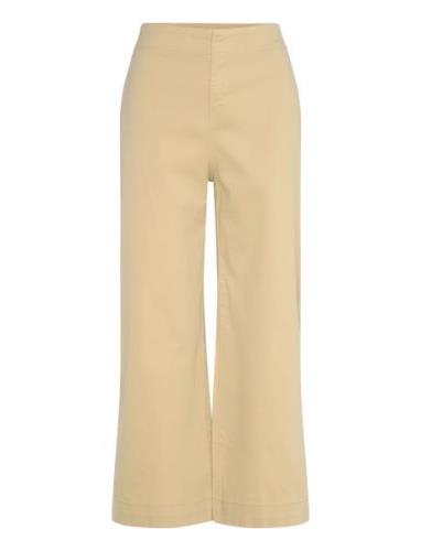 C_Tahiana-D Bottoms Trousers Wide Leg Beige BOSS