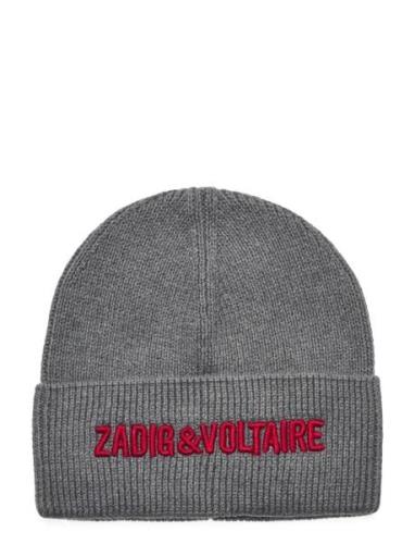 Pull On Hat Accessories Headwear Hats Beanie Grey Zadig & Voltaire Kid...