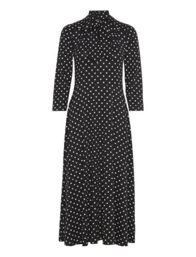 Julienne Dot Dress Knälång Klänning Black Jumperfabriken