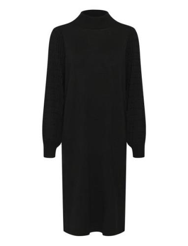 Kananna Knit Dress Knälång Klänning Black Kaffe