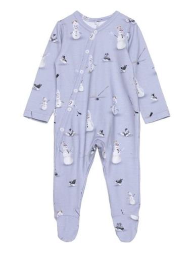 Baby Print Full Bodysuit Långärmad Bodysuit Blue Gugguu