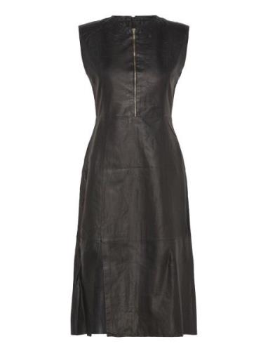 Bruuns Bazaar Softbbagathea Leather Dress Svart