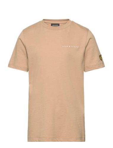 Lyle & Scott Script Embroidered T-Shirt Beige