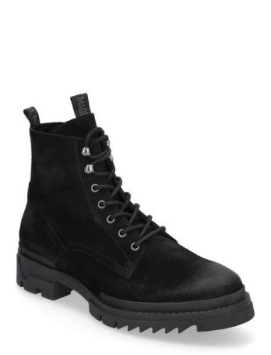 Qaiza Ankle Boot Snörade Stövlar Black Steve Madden