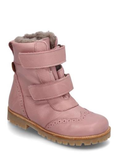 Rub Sole™ Broque Velcro Boot Tex Vinterkängor Med Kardborreband Pink P...