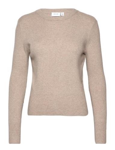 Vila Vicomfy O-Neck L/S Knit Top- Noos Brun