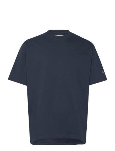 Wbbaine Noodle Tee Tops T-shirts Short-sleeved Navy Woodbird