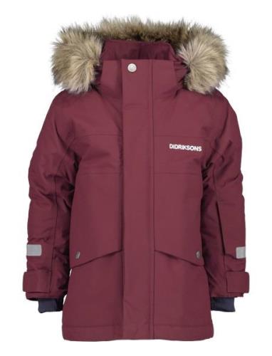 Bjärven Kids Parka 3 Parka Jacka Burgundy Didriksons