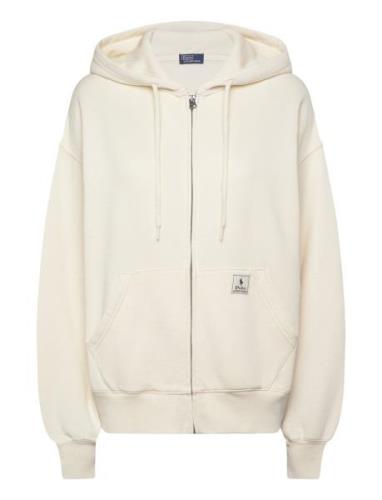 Fleece Full-Zip Hoodie Tops Sweat-shirts & Hoodies Hoodies Cream Polo ...