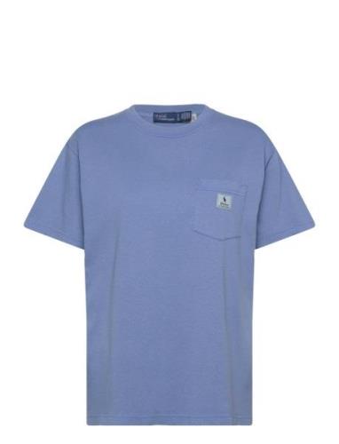 Polo Ralph Lauren Logo Cotton Jersey Pocket Tee Blå