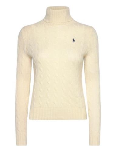 Wool-Cashmere Cable Turtleneck Sweater Tops Knitwear Turtleneck Cream ...