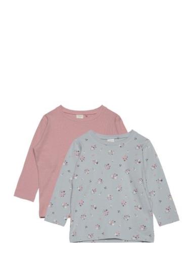 Top Flower 2 Pack Tops T-shirts Long-sleeved T-shirts Pink Lindex