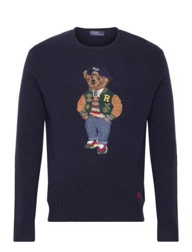 Polo Bear Wool-Cashmere Sweater Tops Knitwear Round Necks Navy Polo Ra...