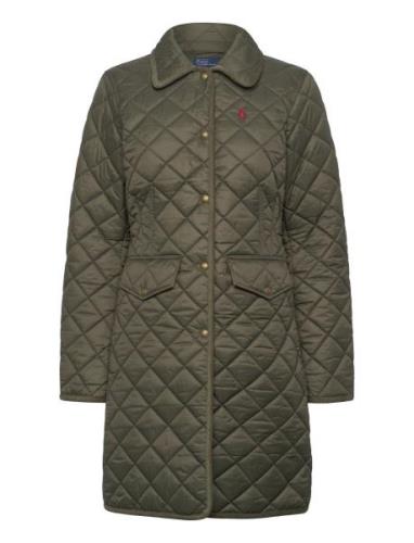 Water-Repellent Quilted Coat Kviltad Jacka Green Polo Ralph Lauren